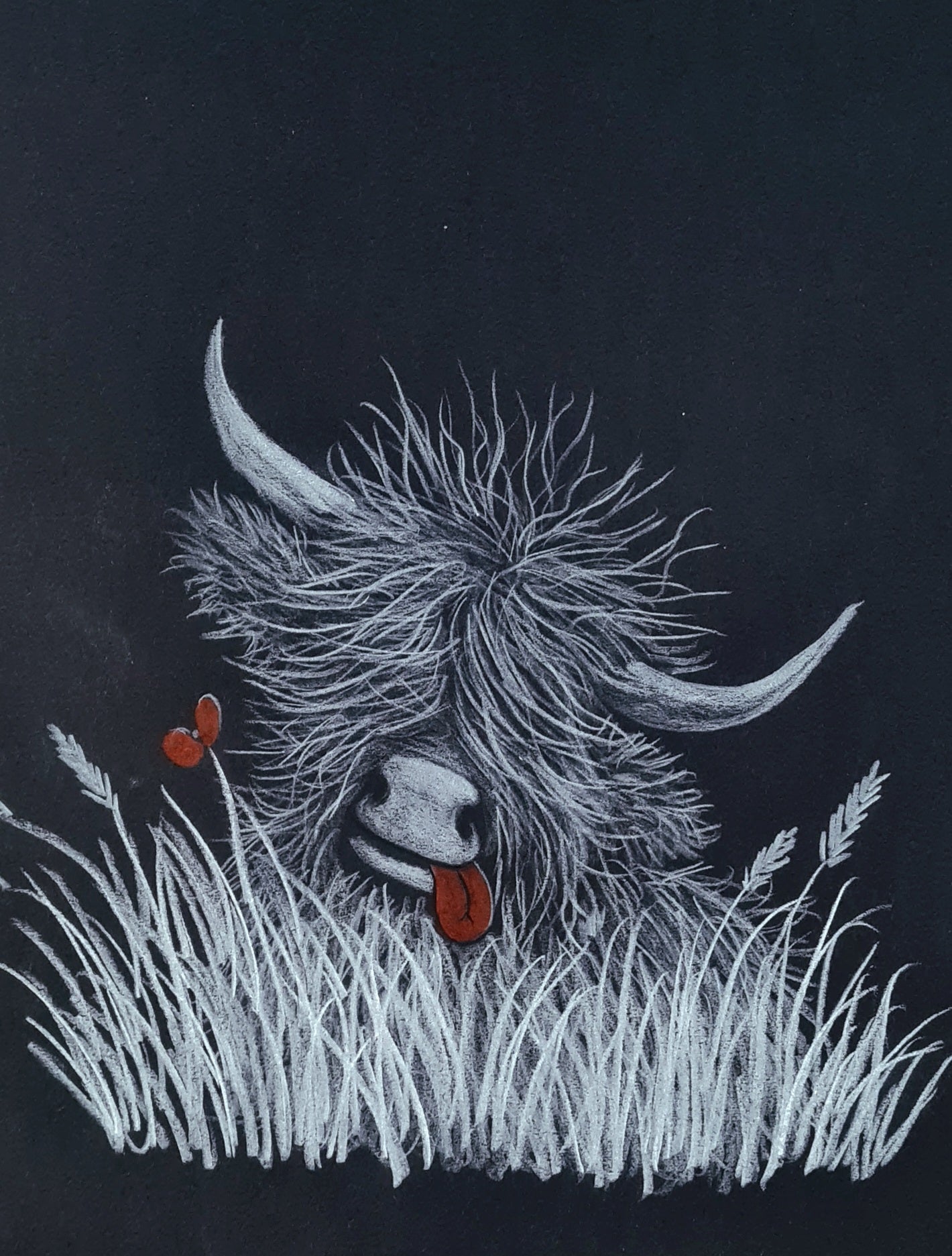 Remembrance art highland coo