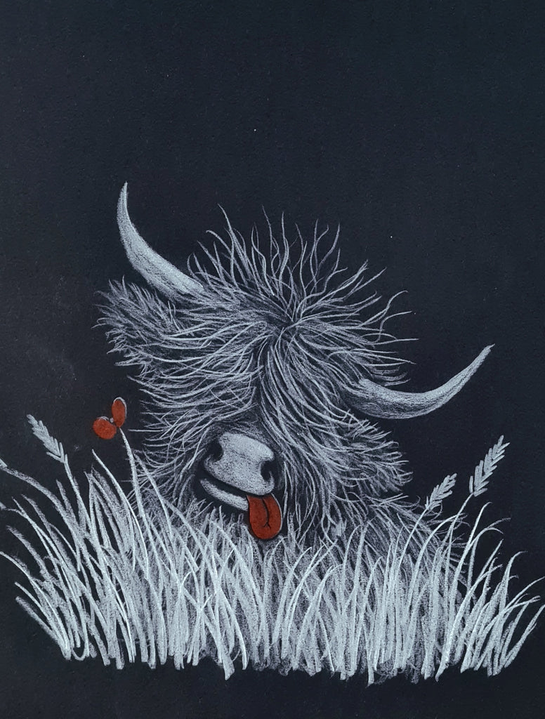 Remembrance art highland coo