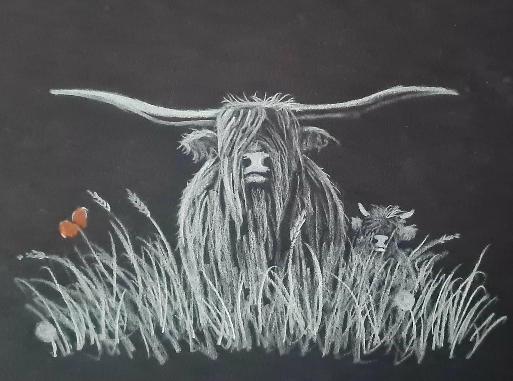 Remembrance art highland coo