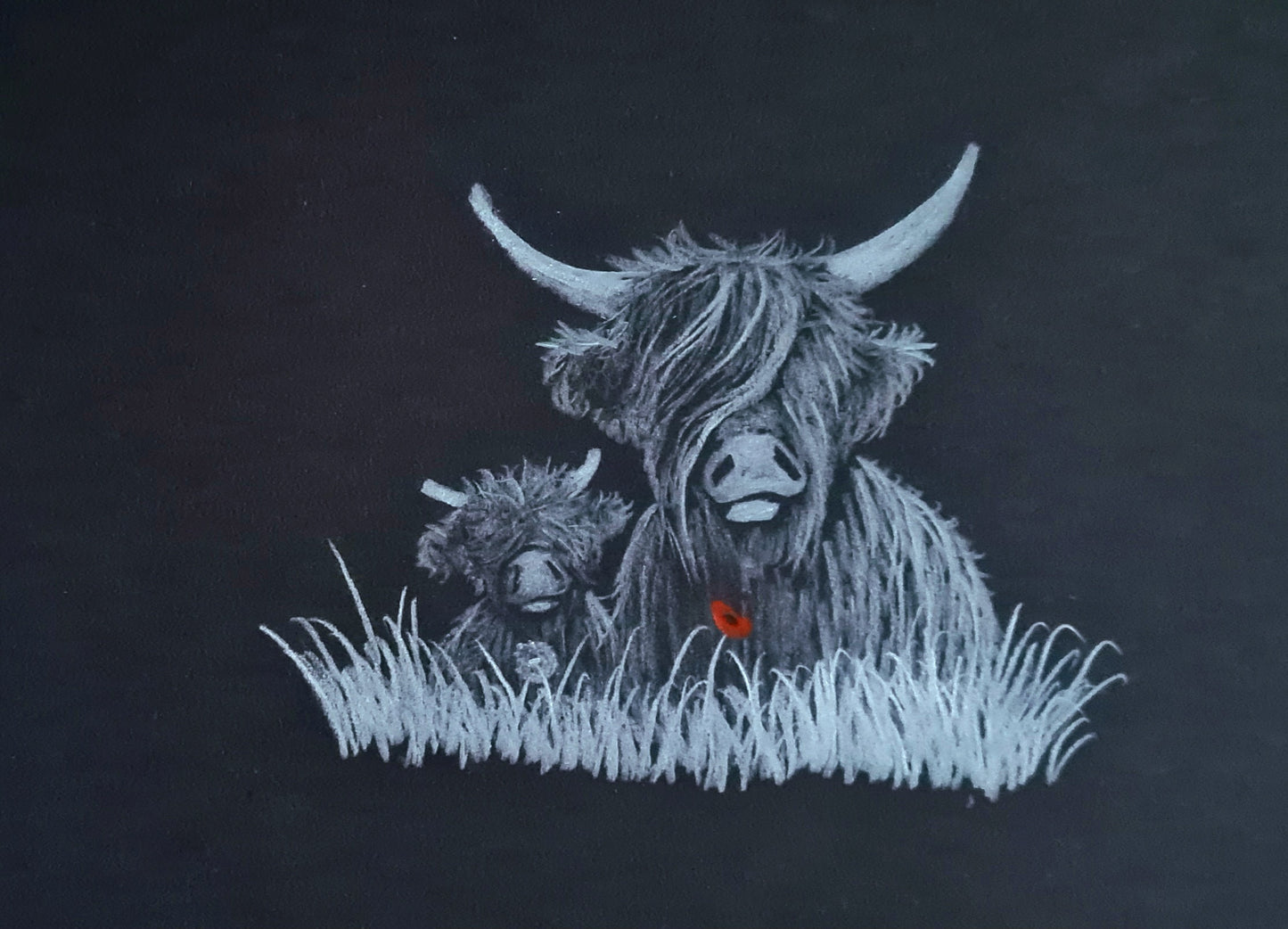 Remembrance art highland coo