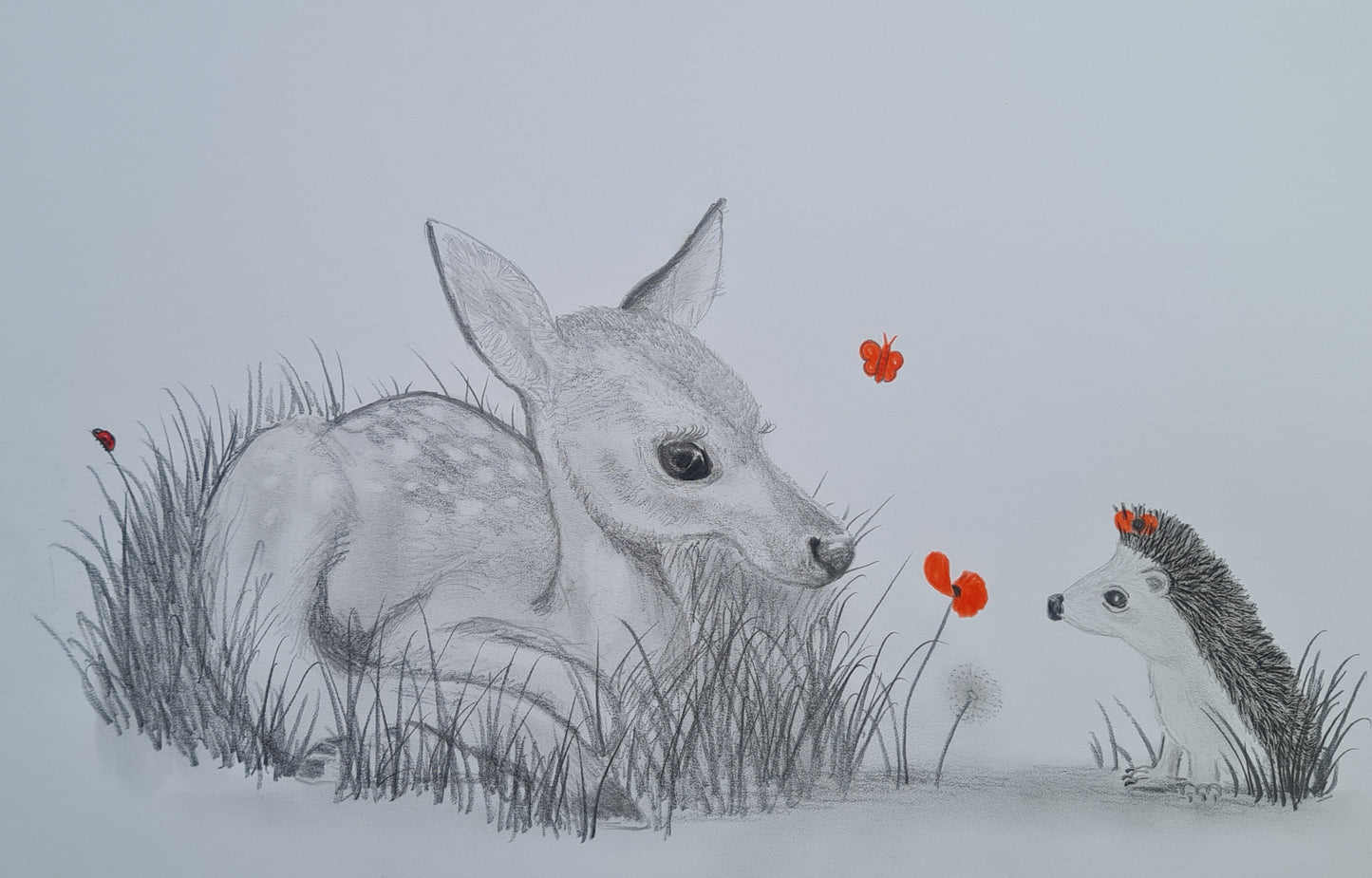 Original Polychromo - 'Hetty and the Fawn'