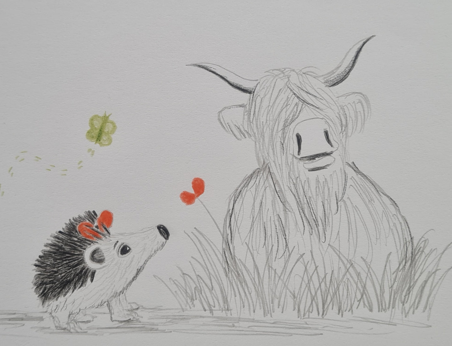 Original Polychromo - 'Hettie and the Coo layout sketch'