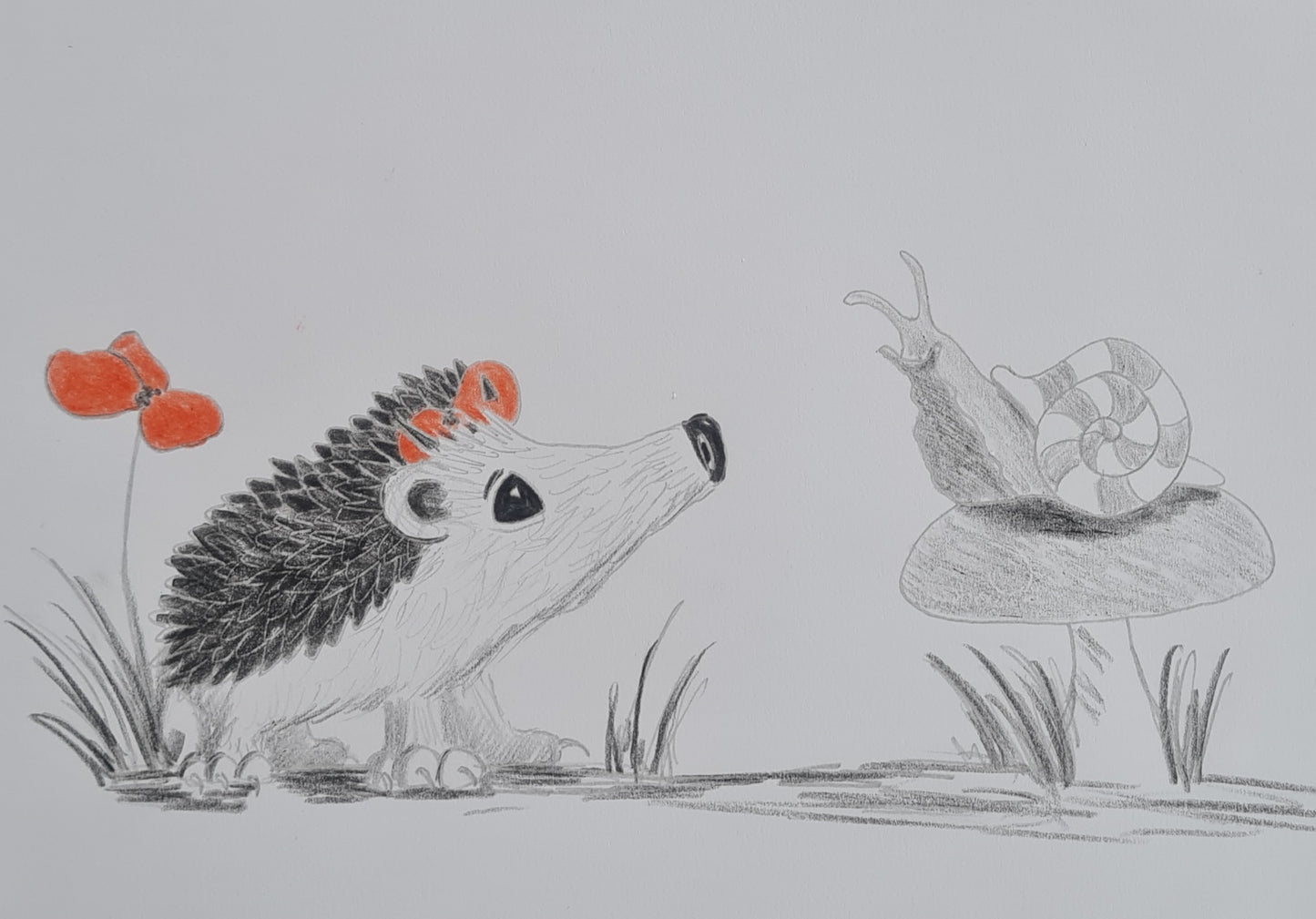 Original Polychromo - 'Hettie and the Snail - layout drawing' (Copy)