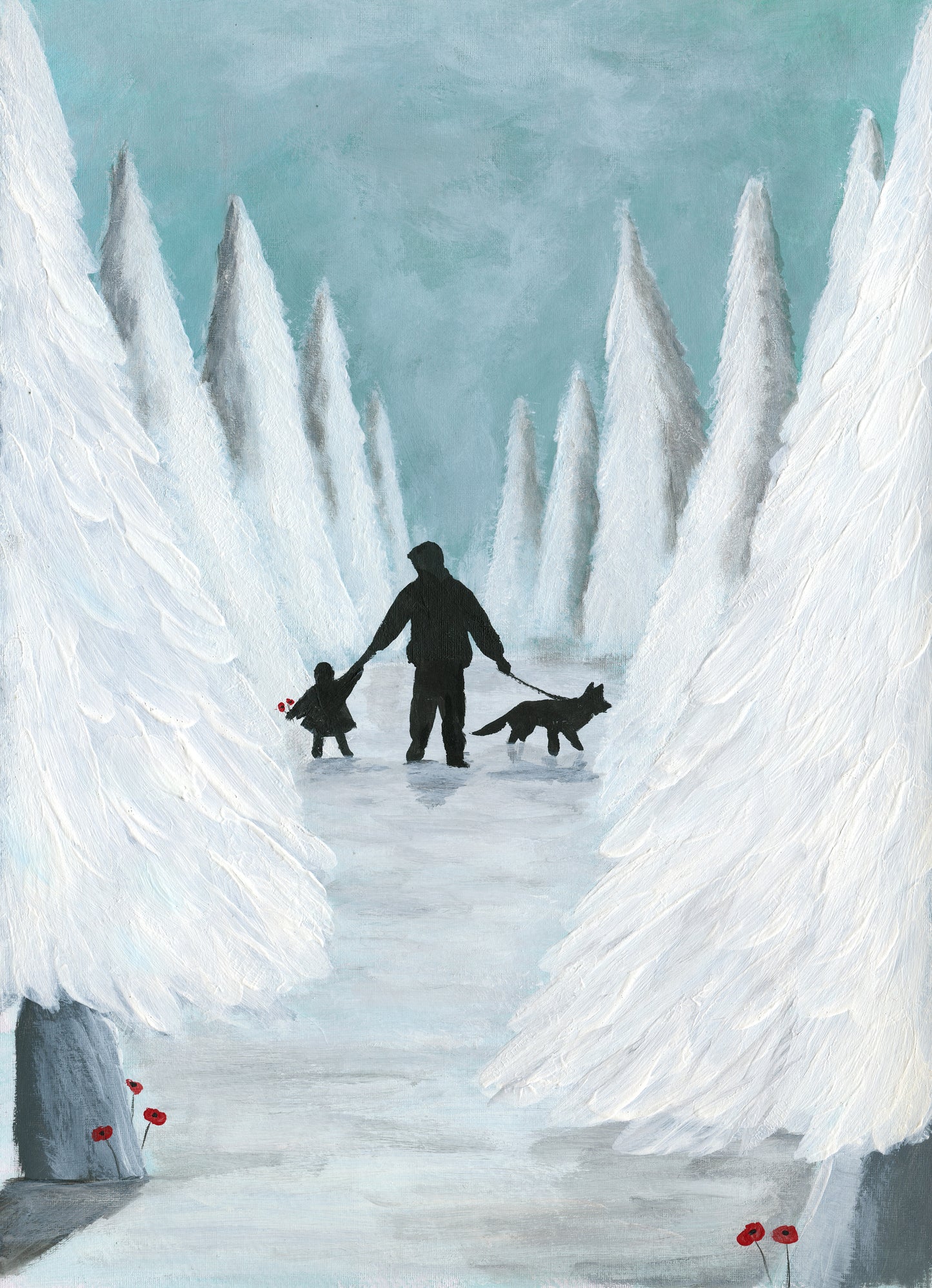 Remembrance Poppy Art 'Winter Walk'
