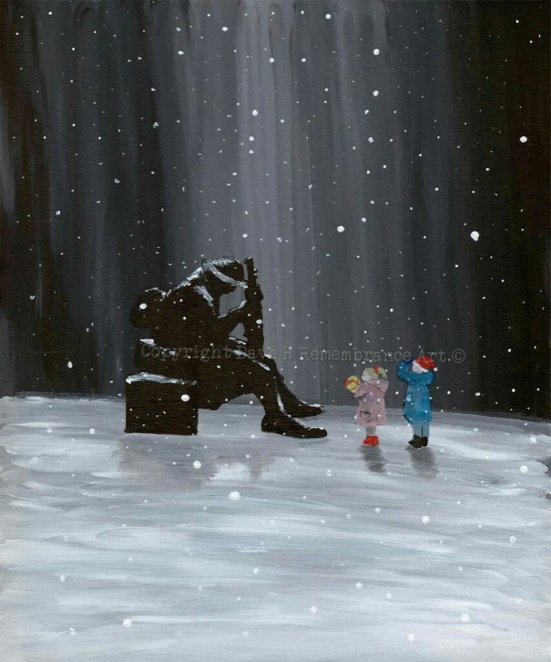 Dave H Remembrance Art painting 'Merry Christmas Tommy'