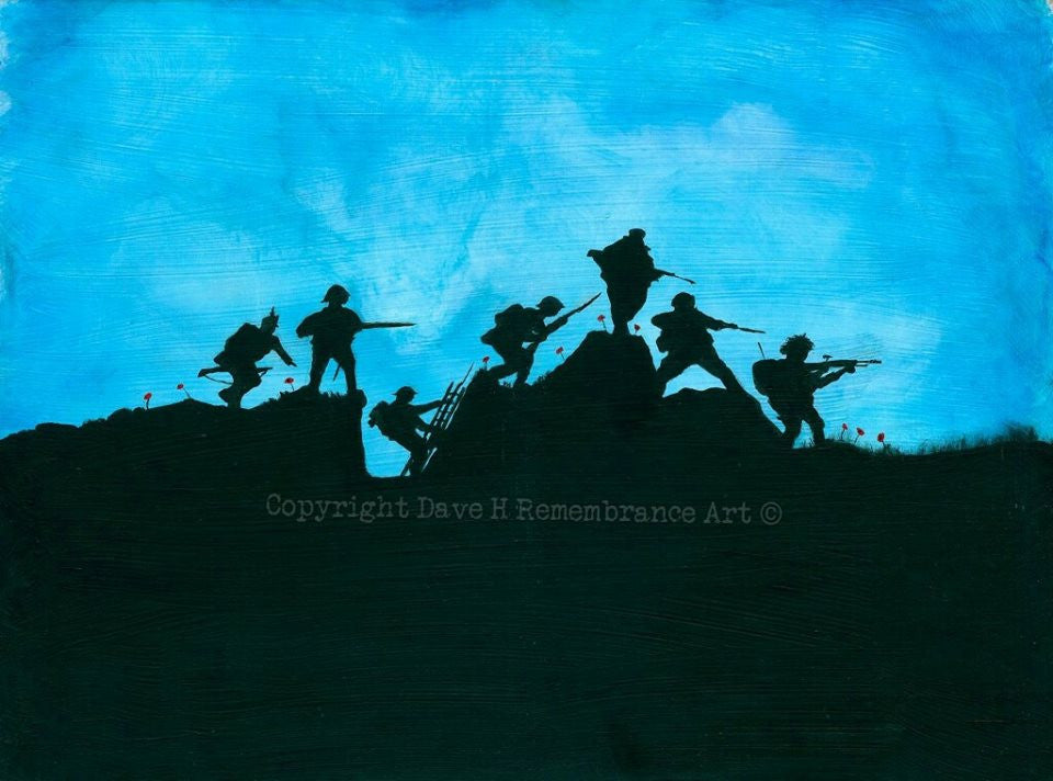 Dave H Remembrance Art painting Transitions in Blue