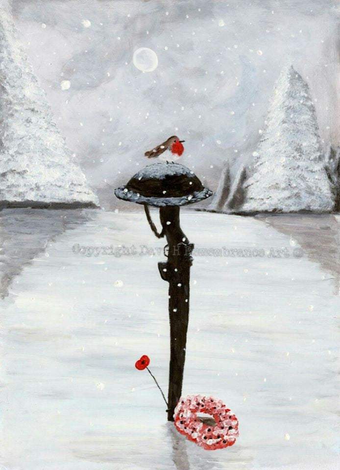 Dave H Remembrance Art painting 'Christmas Cross'