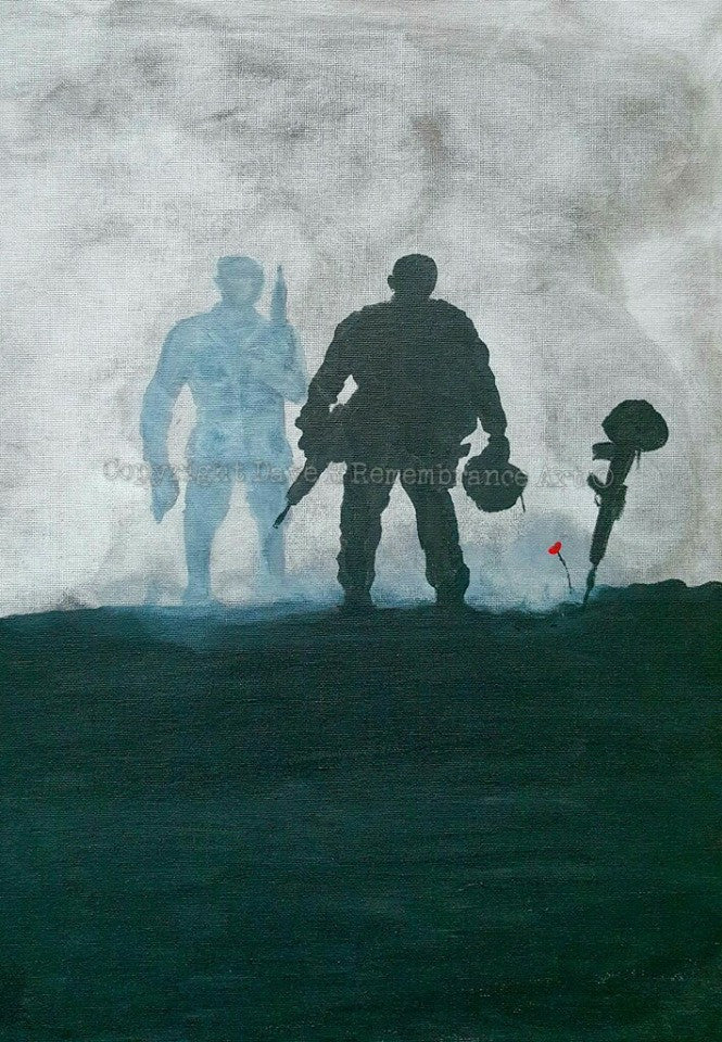 Dave H Remembrance Art painting 'Warrior Spirit'
