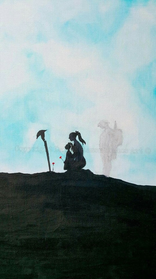 Dave H Remembrance Art painting 'Daddy's Home'