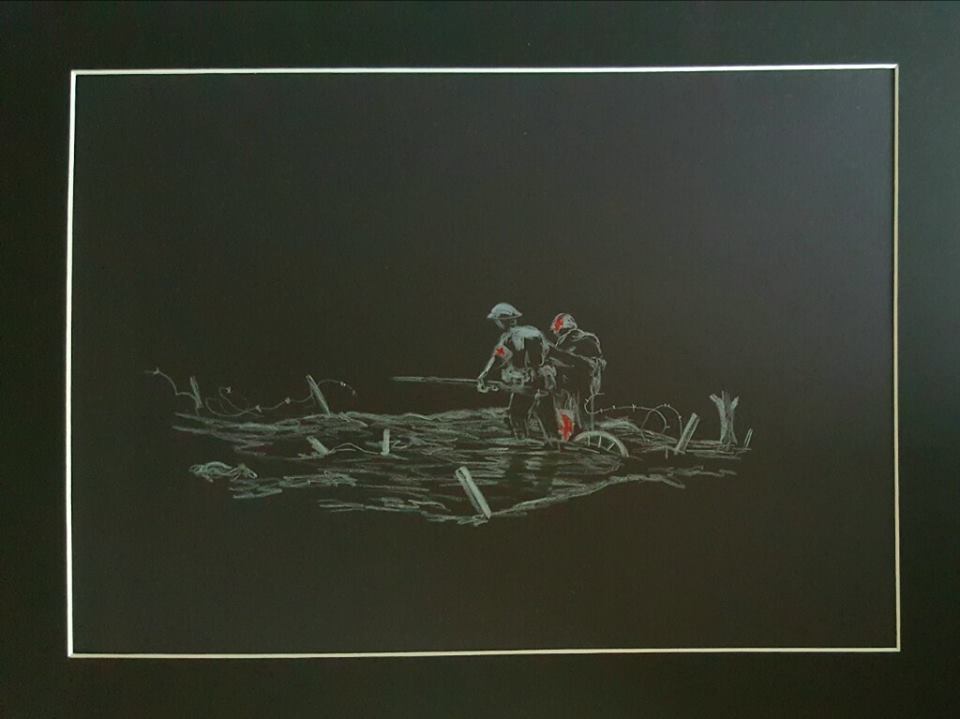 ww1 black and white remembrance art