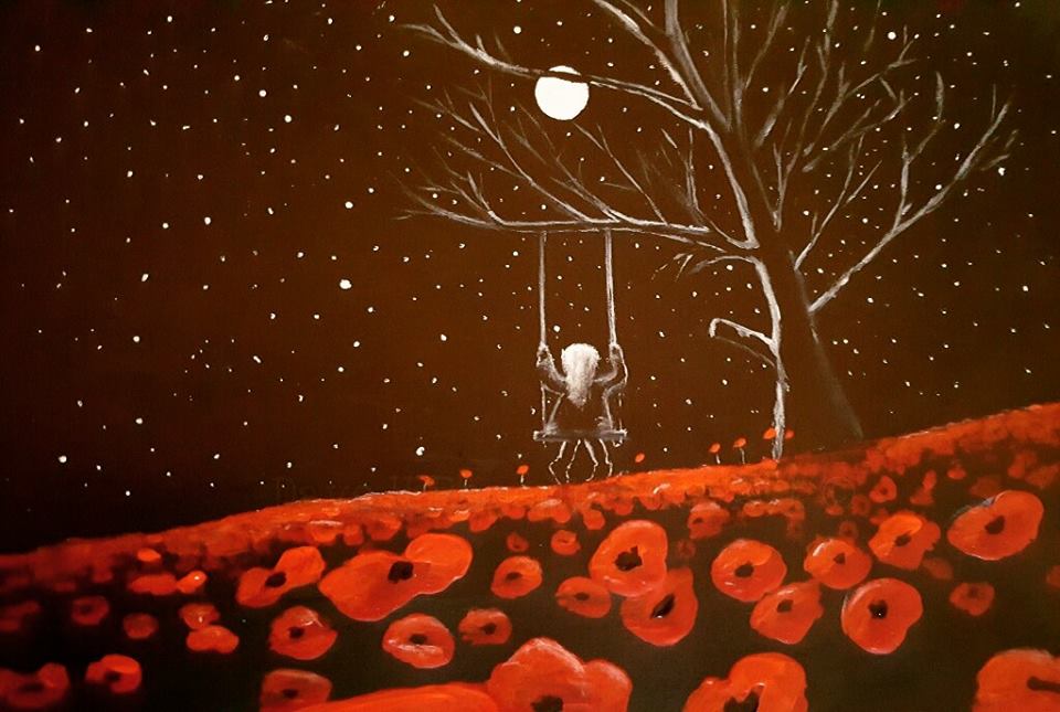 poppy stars painting