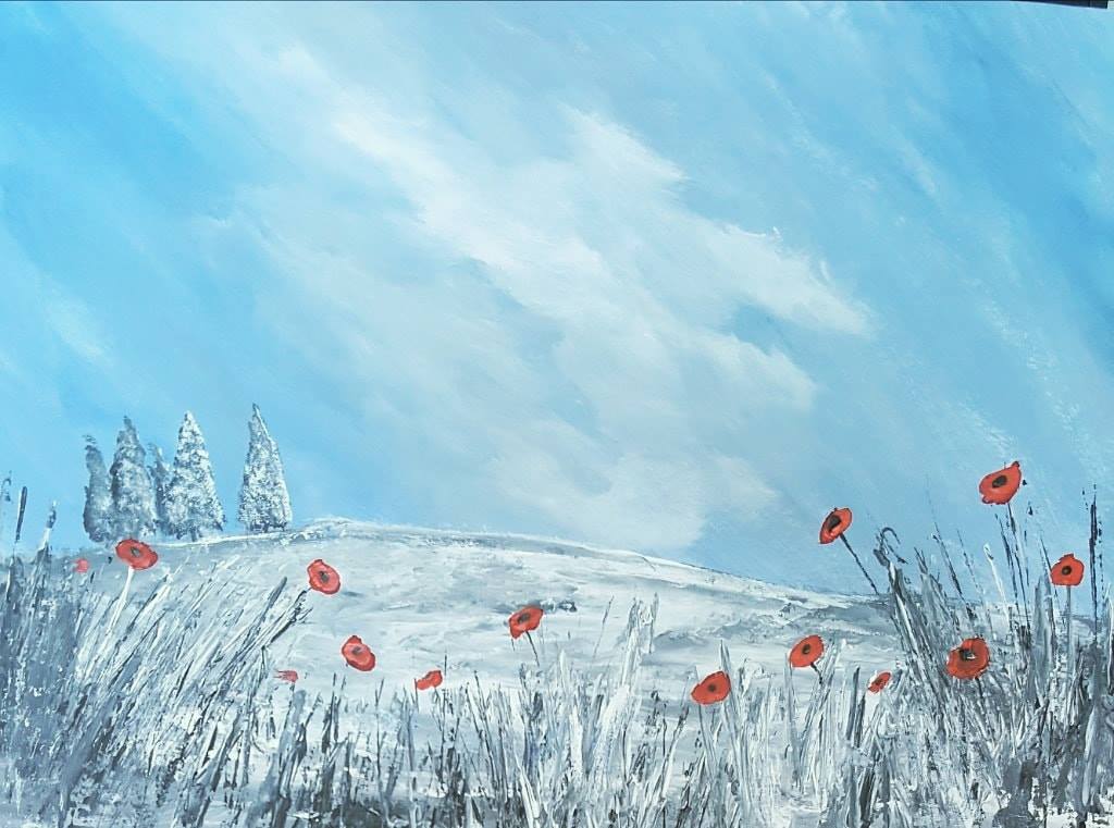 343 Original Painting - 'Winter Poppies'