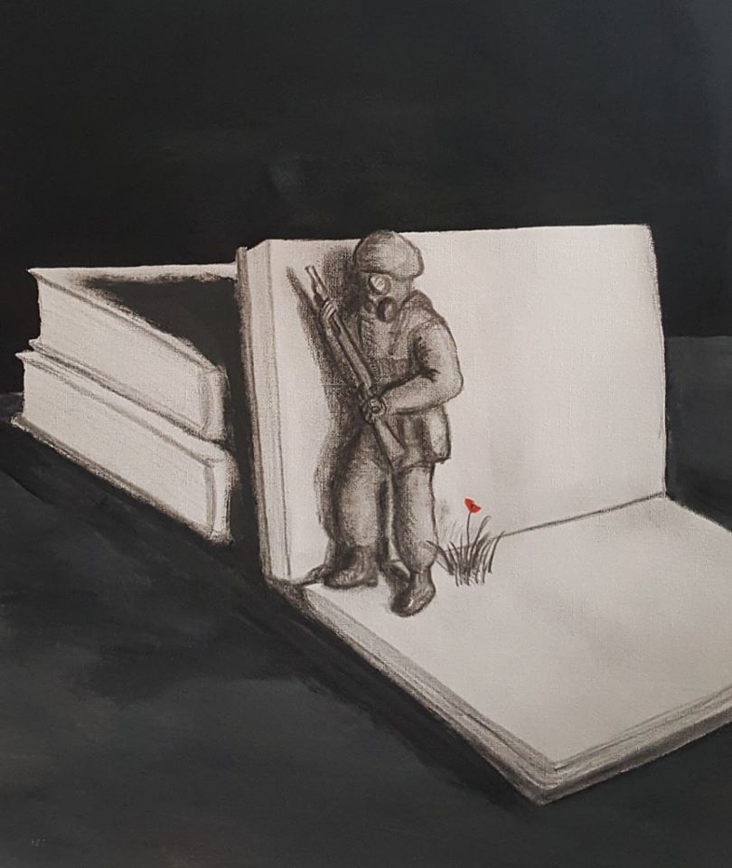 u026 Original Acrylic & Polychromo u024 - 'Standing Ready'