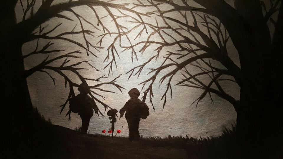 remembrance art painting brother lost soldier grave