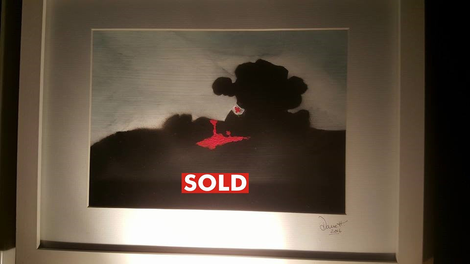 Original painting 'Medic!' by up-and-coming UK artist Dave H, best known for his military and Remembrance themed artwork.
