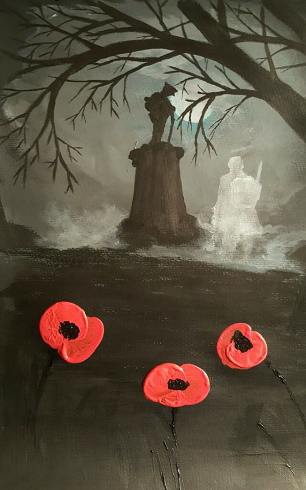 Dave H Remembrance art painting 'Still reporting for duty'