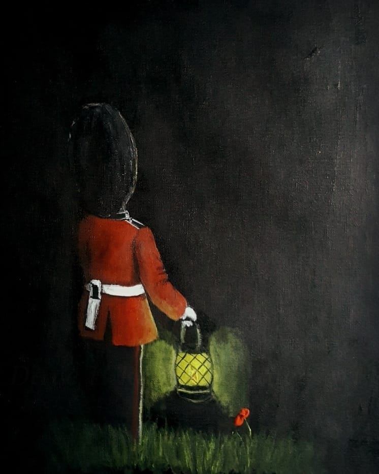 410 Original Painting - 'Guarding the night'