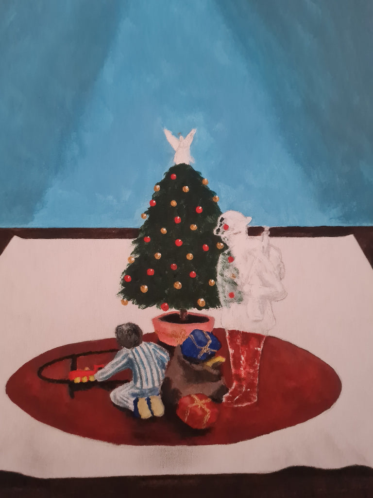 388 Original Painting - 'A Christmas Visit'
