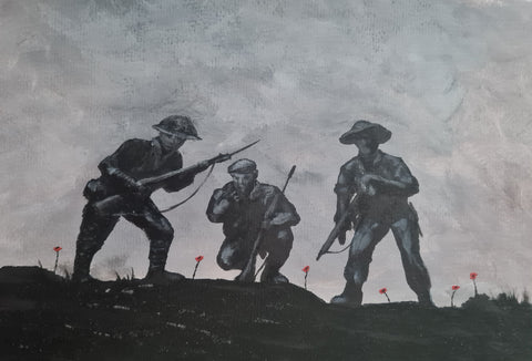 U221 Original Painting - 'Devonshire and Dorset memorial'