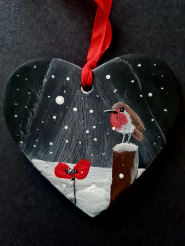 Love Heart Decoration - 'robin #5'