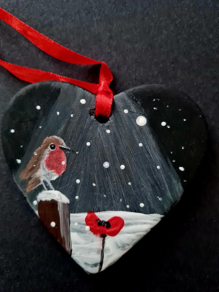 Love Heart Decoration - 'robin #6'