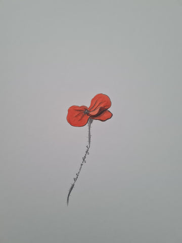 U632 Original Artwork - 'less is more - LWF Poppy