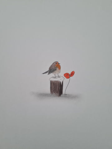 U630 Original Artwork - 'less is more - Robin'