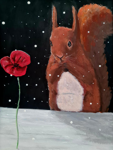 522 Original Painting - 'Winter Red'