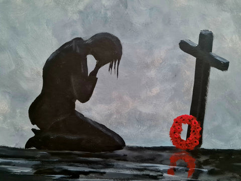 U579 Original Painting - 'The widow weeps'