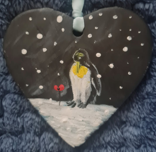 Remembrance art penguin love heart