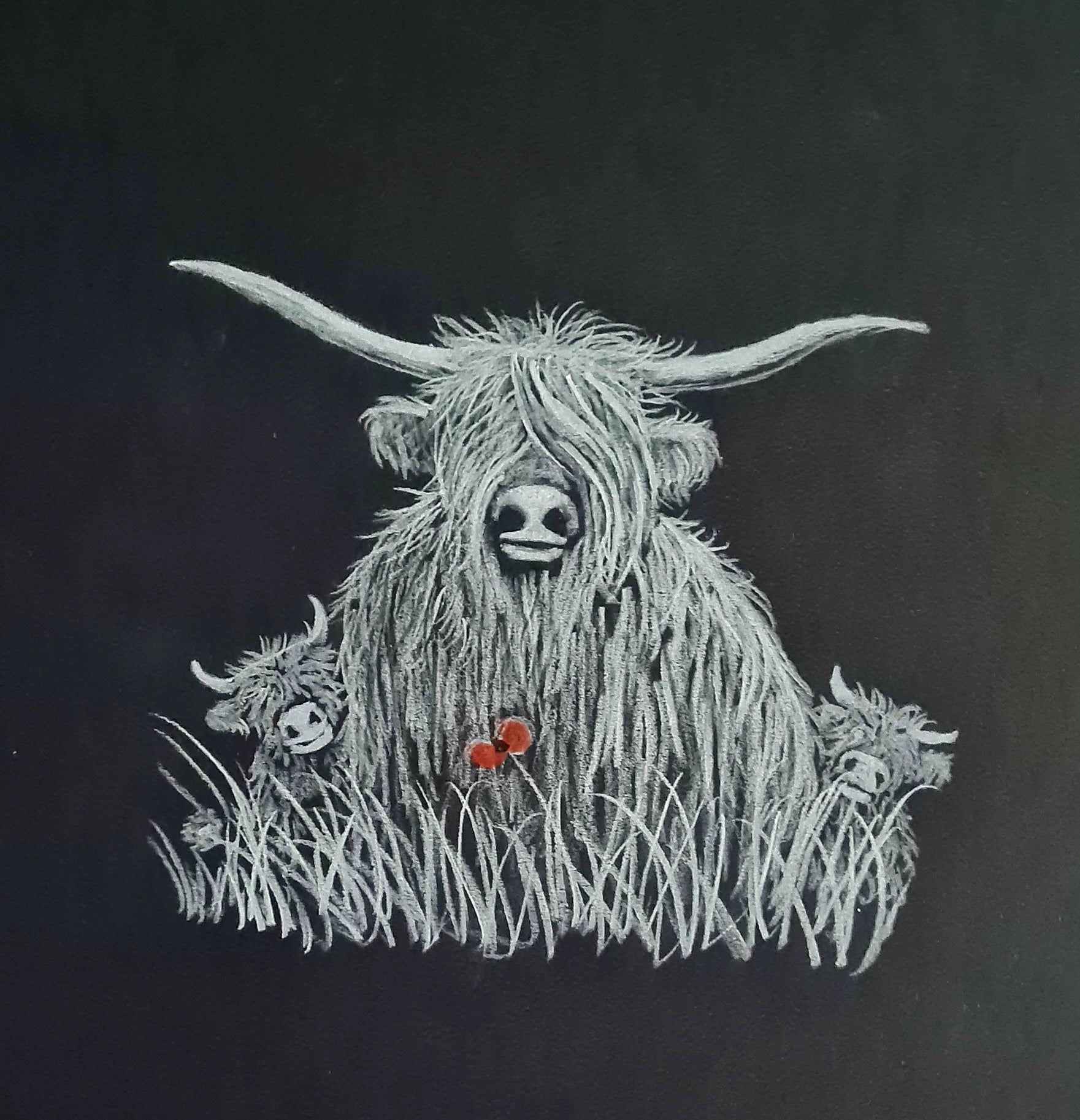 Remembrance art highland coo 