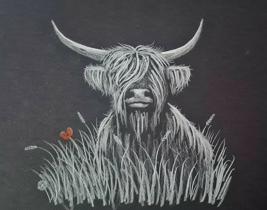 Remembrance art highland coo 