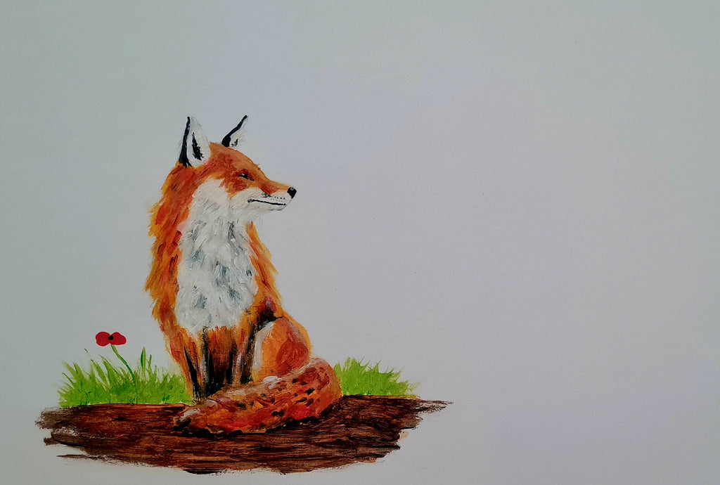 574 Original Painting - 'Little red fox'