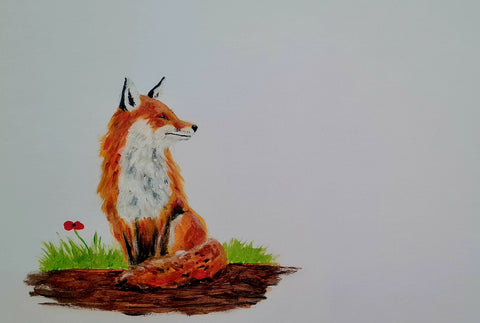 574 Original Painting - 'Little red fox'