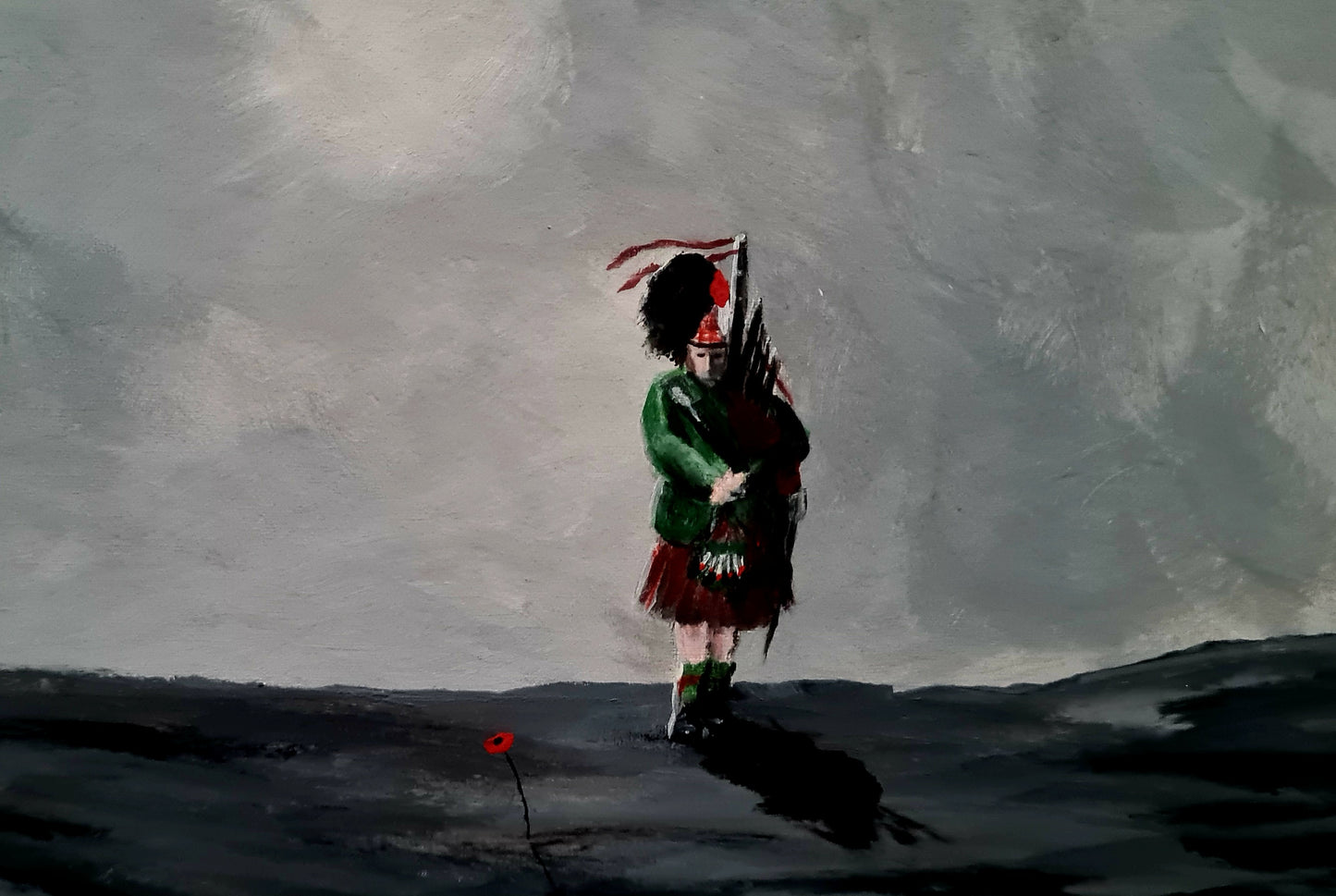 Original acrylic painting - 'piping them home'
