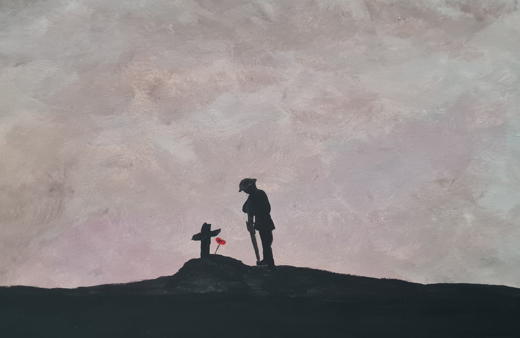 U731 Original acrylic painting - 'Beneath the poppy'