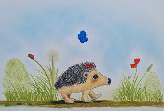 Original Polychromo and Pastel - 'Hettie sets off once again!'