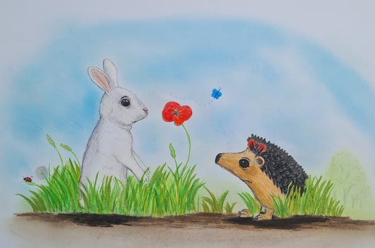 Original Polychromo  - 'Hetty and the Rabbit'