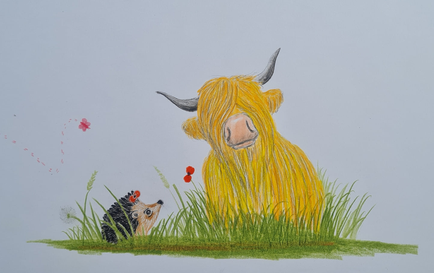 Original Polychromo  - 'Hettie and Hamish the Coo- work up #2'