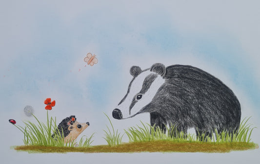 Original Polychromo  - 'Hetty and the Badger'