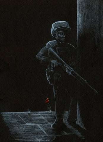 288 Original Polychromo - 'we stood in doorways'