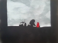 Lonely Job, original painting by up-and-coming UK artist Dave H, best known for his Remembrance themed artwork