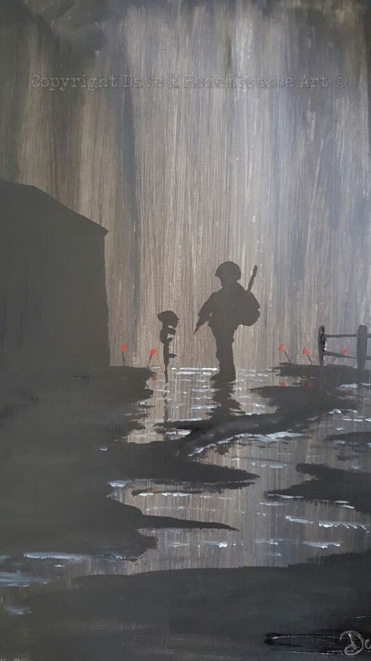 Dave H Remembrance Art painting 'Alone but not lonely'