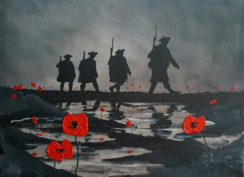 Original painting - 'Jocks amongst the poppies'