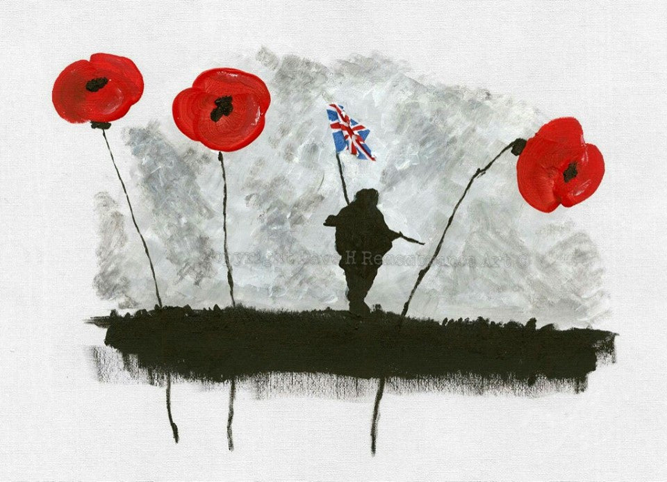 Dave H Remembrance Art painting 'Poppy Yomp'