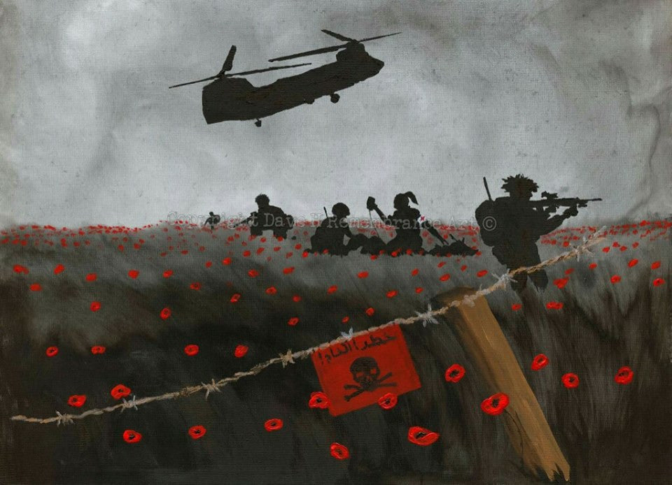 Dave H Remembrance Art painting 'Angels at the Front'