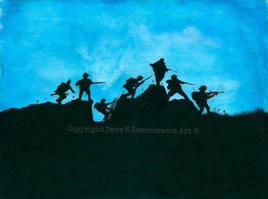 Dave H Remembrance Art painting Transitions in Blue