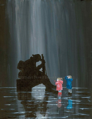 Original Painting - 'Saying Goodnight to Seaham Tommy'