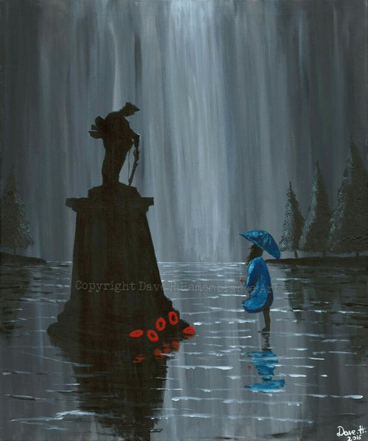 Dave H Remembrance Art painting Lady in Blue