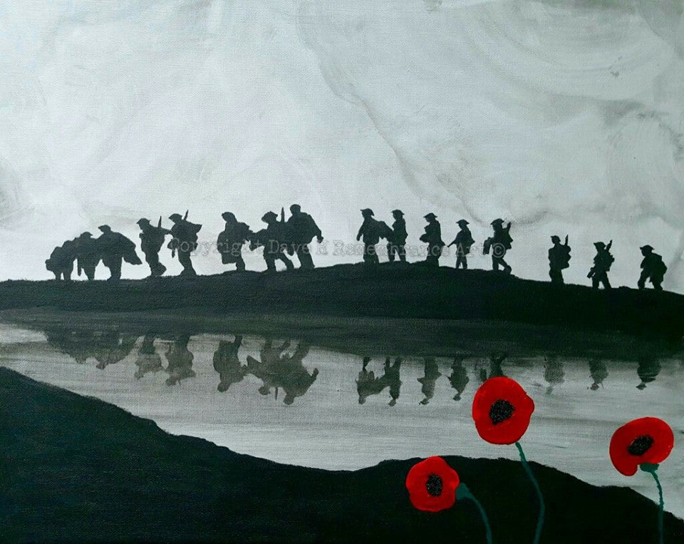 Dave H Remembrance Art painting 'Reflecting Remembrance'